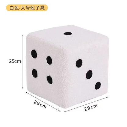 Creative Cubic Imitation Lamb Wool Bedroom Decorative Dices Stool