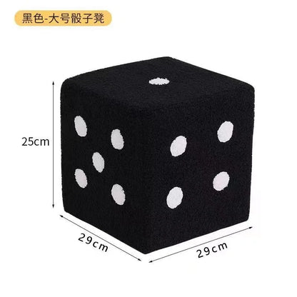 Creative Cubic Imitation Lamb Wool Bedroom Decorative Dices Stool