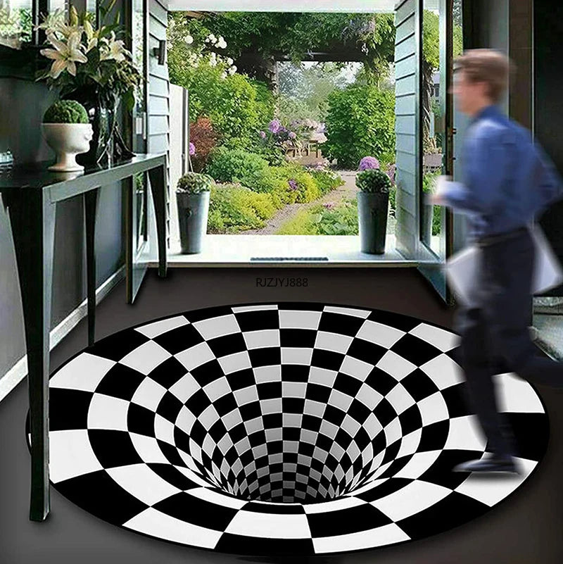 3D Vortex Illusion Back Rug