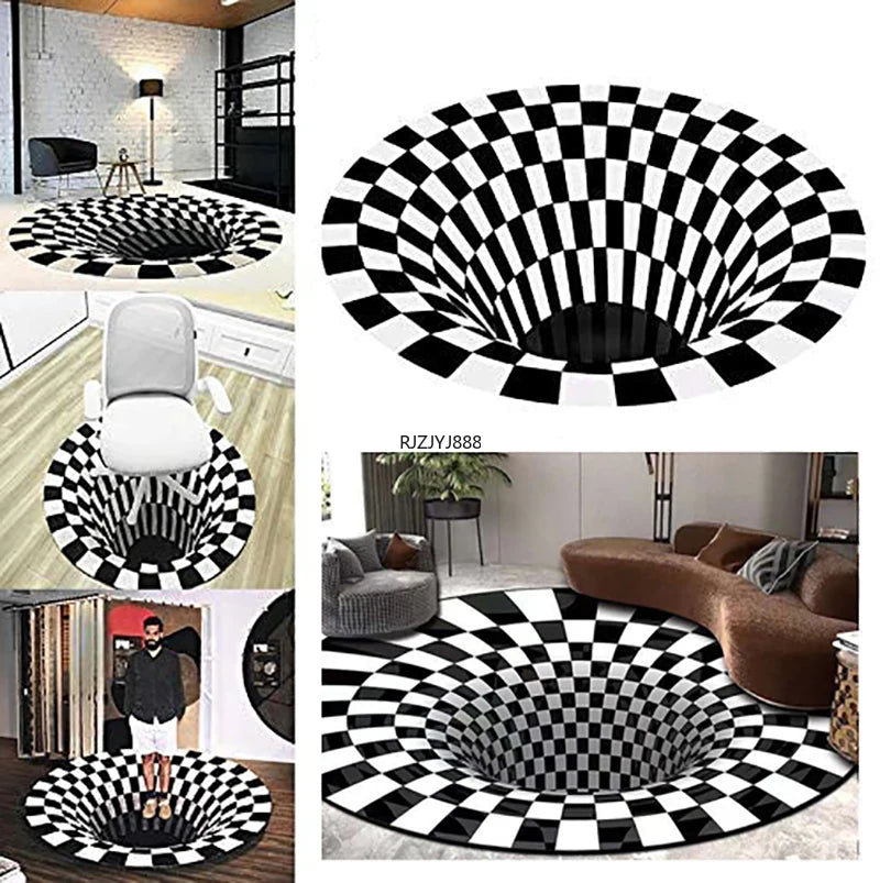 3D Vortex Illusion Back Rug