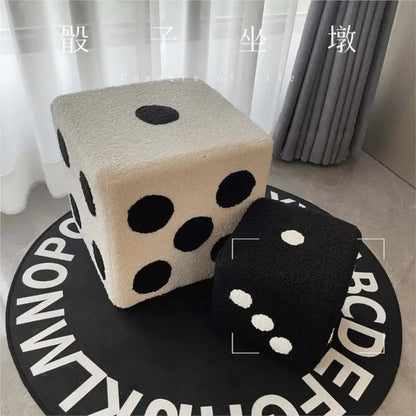 Creative Cubic Imitation Lamb Wool Bedroom Decorative Dices Stool